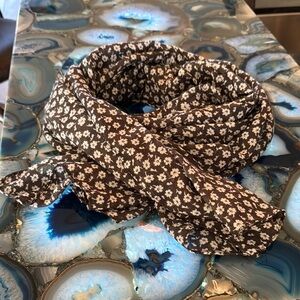 April Morin Floral Black and White Scarf